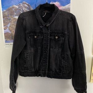 Free People Black Denim Jacket